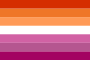 Orange-pink lesbian flag derived from the pink lesbian flag, circulated on social media in 2018[36]