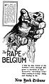 Image 8Cartoon of "The Rape of Belgium" showing giant hairy fist with Prussian eagle grasping maiden in flowing robes. (from History of Belgium)