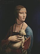 Bir ermin taşıyan bu kadın portresinin, Il Moro Sforza'nın metresi Cecilia Gallerani olduğu düşünülmektedir. Portrenin sol üst köşesinde silik bir biçimde "LA BELLE FERONIERE LEONARD DA VINCI" yazmaktadır.