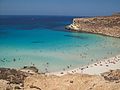 Plage de l'île des Conigli à Lampedusa.