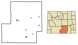 Location of Encampment in Carbon County, Wyoming.