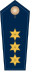 Blue epaulette with 3 golden stars