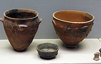 Neolithic clay cups from Sesklo; in the National Archaeological Museum, Athens