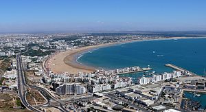 Blick von der Kasbah auf Agadir mit Marina