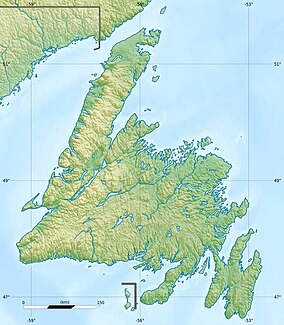 Map showing the location of Terra Nova National Park