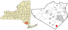 Location in the state of New York and in Orange County