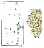 Location of Catlin in Vermilion County, Illinois.