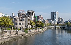 Hiroshima skyline within A-Bomb Dome