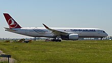 An Airbus A350 of Turkish Airlines