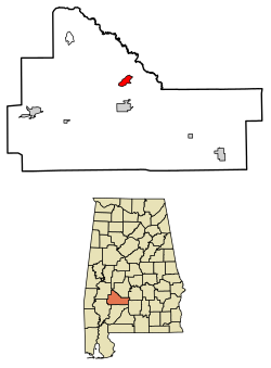 Location of Boykin in Wilcox County, Alabama.