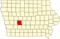 Map of Ajova highlighting Guthrie County