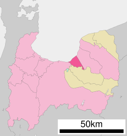 Location of Namerikawa in Toyama Prefecture