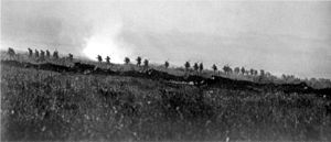 Tyneside Irish Brigade advancing on La Boisselle sector.