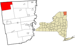 Location in Clinton County and the state of New York.