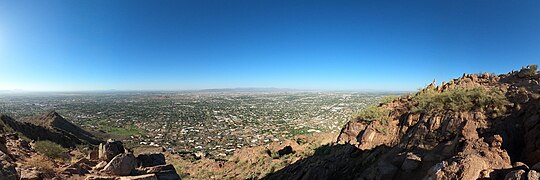 Panorama, just below the summit, at right.