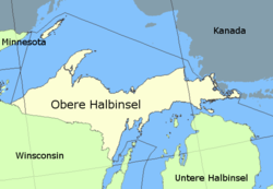 Karte von Obere Halbinsel – Upper Peninsula (of Michigan)