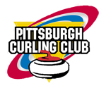 Current logo & pin design of the Pittsburgh Curling Club