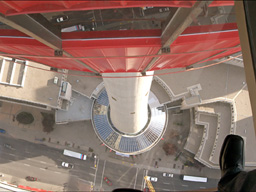 Panoramic view through the glass floor