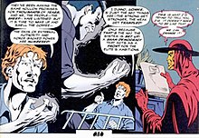 Three comic panels showing events depicted in the caption.