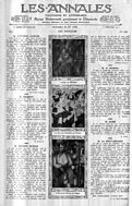 Jean Metzinger, 1910–11, Paysage (whereabouts unknown); Gino Severini, 1911, La danseuse obsedante; Albert Gleizes, 1912, l'Homme au Balcon, Man on a Balcony (Portrait of Dr. Théo Morinaud). Published in Les Annales politiques et littéraires, Sommaire du n. 1536, décembre 1912