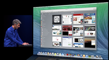 Craig Federighi demonstrating the Safari 7 interface in WWDC 2013