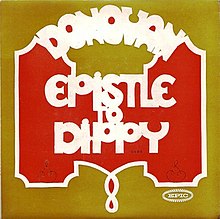 The words "Epistle to Dippy" and "Donovan" in white on an orange and yellow background