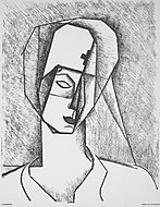 Jean Metzinger, c.1915, L'infirmière (The Nurse), work on paper, dimensions and whereabouts unknown. Published in l'Elan, Number 9, 12 February 1916