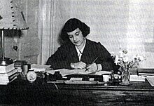 Marie Aspioti at her desk