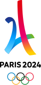 Logo temporaire de Paris 2024.