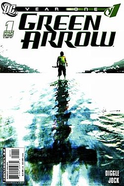 עטיפת החוברת Green Arrow: Year One #1 מספטמבר 2007, אמנות מאת מארק סימפסון.