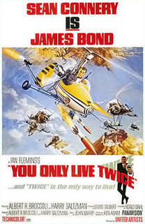 Poster showing small, open-cockpit helicopters flying in the sky