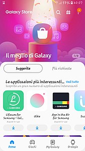 Schermata di Samsung Galaxy Store nella versione 4.5.08.6