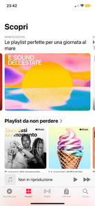 Il servizio Apple Music su iOS 16.