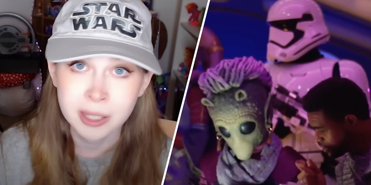 Jenny Nicholson(l), Star wars scene(r)