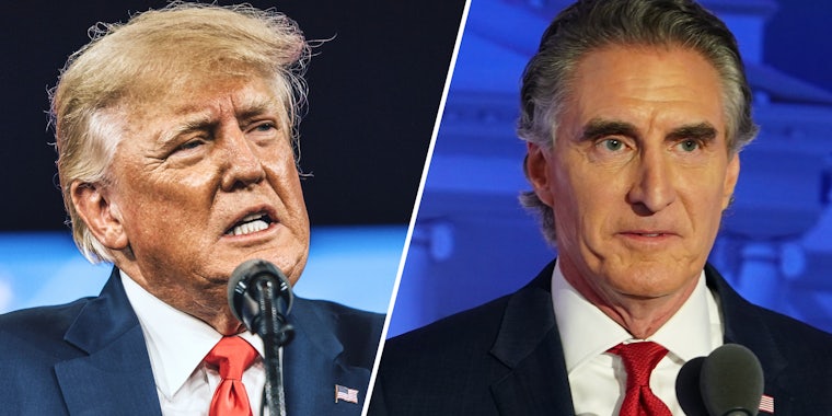 Donald Trump(l), Doug Burgum(r)