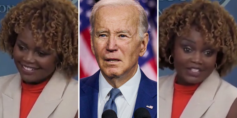 Woman smiling(l), Joe Biden(c), Woman looking shocked(r)