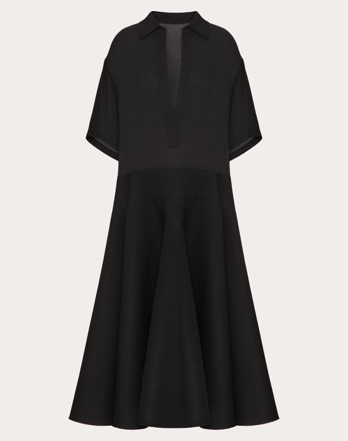 Valentino - Georgette Midi Dress - Black - Woman - Dresses