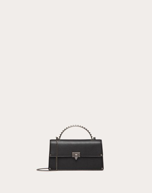 Valentino Garavani - Rockstud Mini Handbag In Calfskin - Black - Woman - New Arrivals