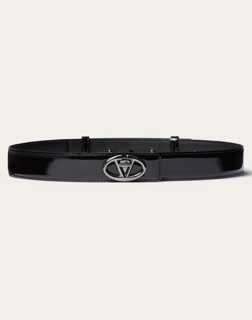 Valentino Garavani - Vlogo The Bold Edition 30 Mm Patent Leather Belt - Black - Woman - New Arrivals