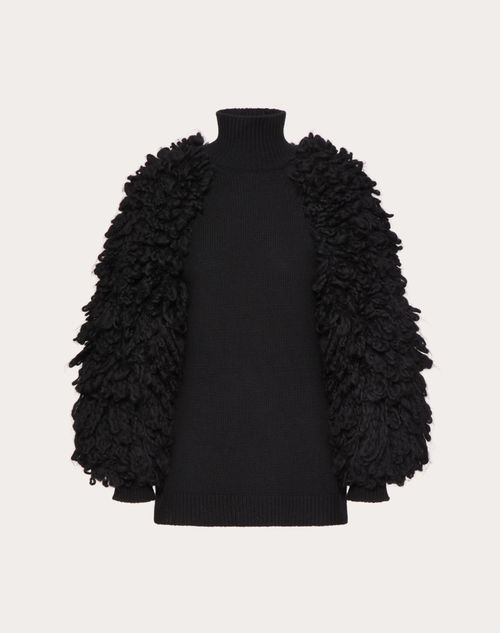 Valentino - Wollpullover - Schwarz - Frau - Strickwaren