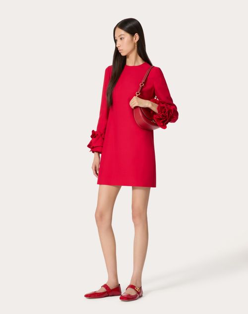 Valentino - Abito Corto In Crepe Couture Ricamato - Rosso - Donna - Shelf - W Pap - Le Noir Red