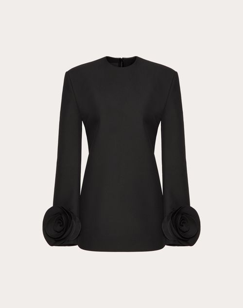 Valentino - Vestido Corto De Double Compact Drill - Negro - Mujer - Ropa