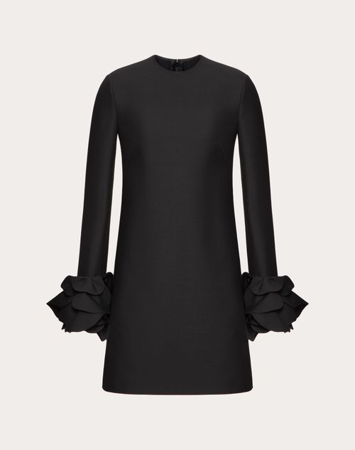 Valentino - Robe Courte Brodée En Crêpe Couture - Noir - Femme - Nouveautés