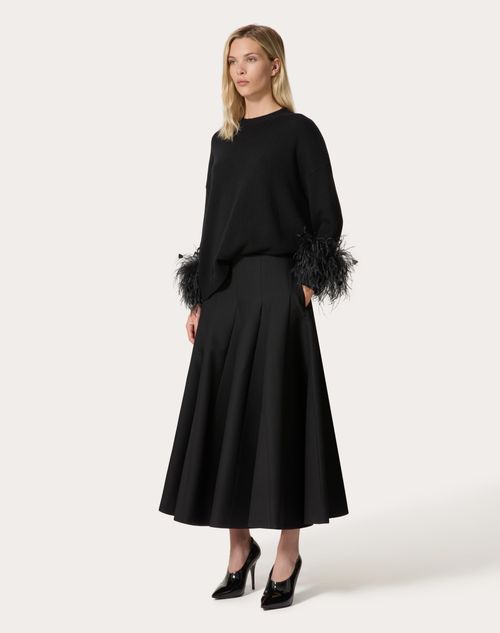 Valentino - Crepe Couture Midi Skirt - Black - Woman - Skirts