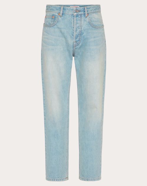 Valentino - Denim Pants With Embossed Vlogo Signature - Denim - Man - Shelf - Mrtw - Pre Ss24 Vdetail+denim Toile Iconographe