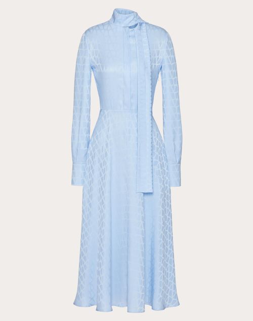 Valentino - Vestido Midi De Jacquard De Seda Toile Iconograph - Iris Liliac - Mujer - Vestidos