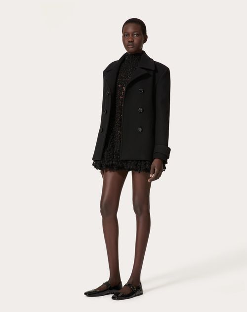 Valentino - Compact Coat Pea Coat - Black - Woman - Jackets And Blazers