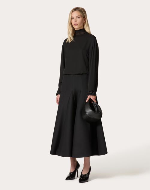 Valentino - Georgette Top - Black - Woman - Shirts & Tops