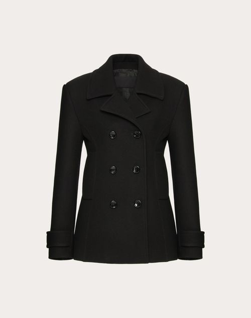 Valentino - Caban In Compact Coat - Nero - Donna - Abbigliamento