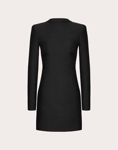 Valentino - Vestido Corto De Crepe Couture - Negro - Mujer - Ropa